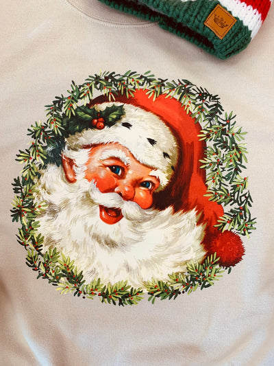 Vintage Santa Wreath Sweatshirt