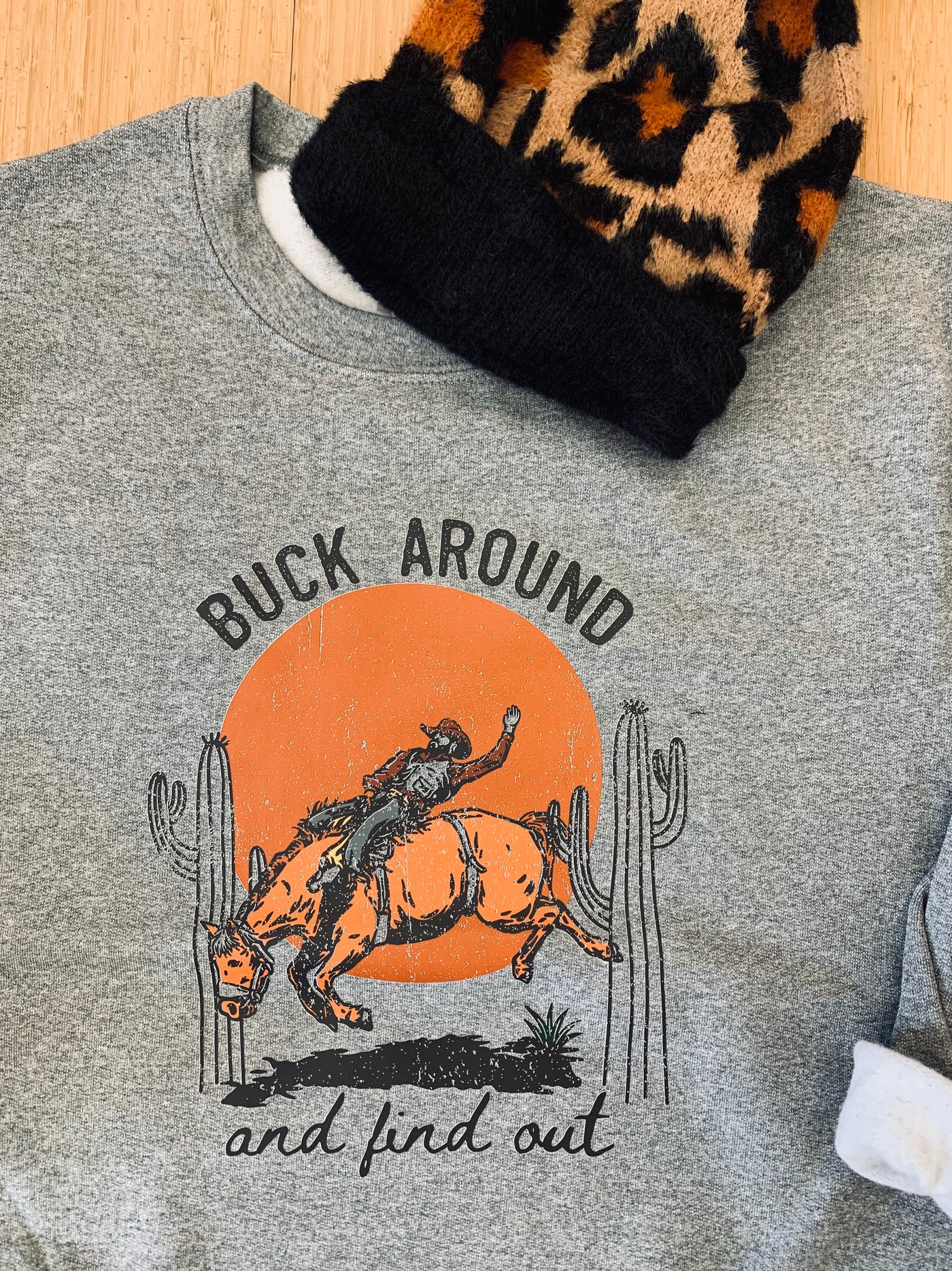 Buck Around and Find Out Grey Fleece