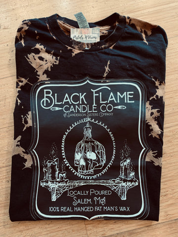 Black Flame Candle Acid Washed Tee
