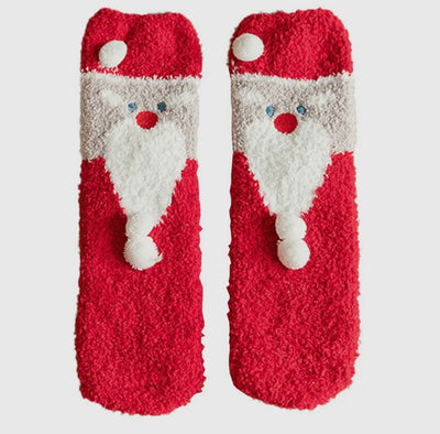 Cute Fuzzy Fleece Ornament Socks