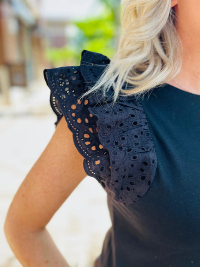 Kathy Eyelet Sleeve Top
