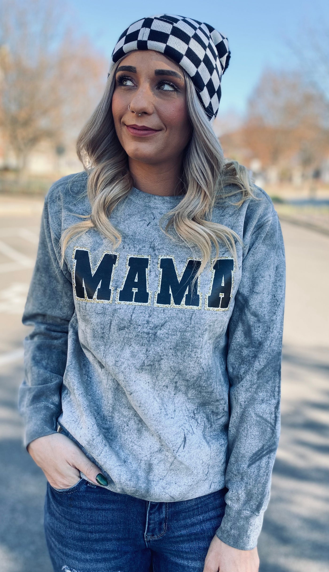 Mama Slate Grey Fleece Sweatshirt