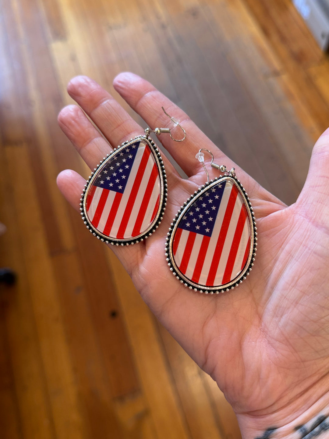 American Flag Western Earring