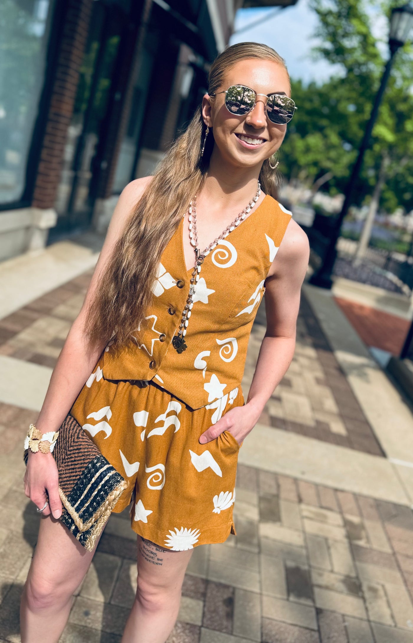 Boho Doodle Linen Vest