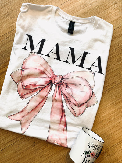 Pink Bow Mama Tee
