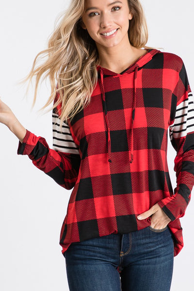 Buffalo Plaid Lightweight Hoodie (Small-3X)