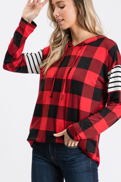 Buffalo Plaid Lightweight Hoodie (Small-3X)