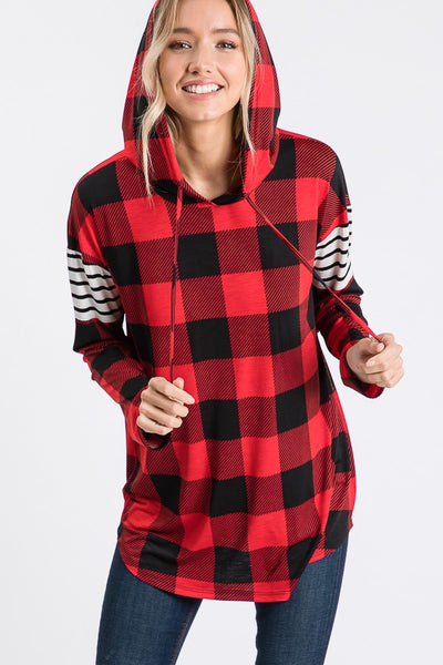 Buffalo Plaid Lightweight Hoodie (Small-3X)