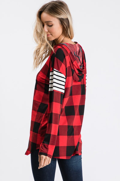 Buffalo Plaid Lightweight Hoodie (Small-3X)