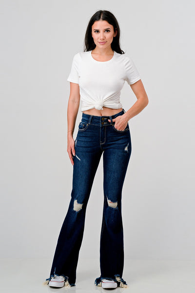 Franny Petite Dark Wash Flares