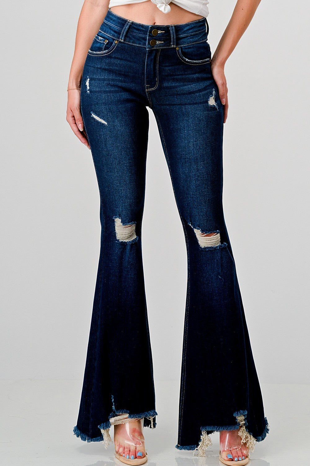 Franny Petite Dark Wash Flares