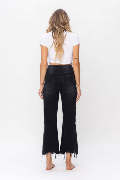 Black 90's Vintage Cropped Flare by Vervet