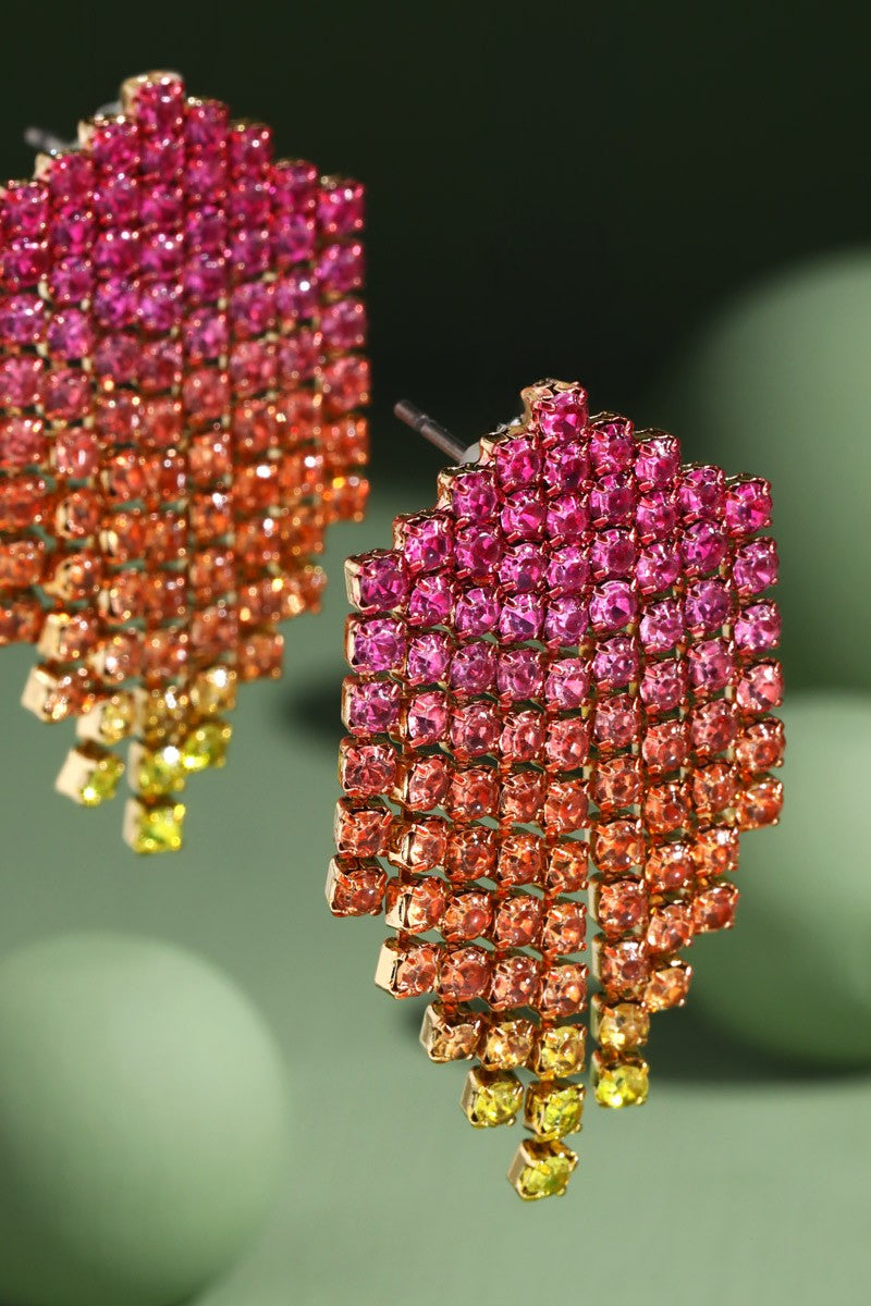 Gradient Diamond Cup Drop Earrings