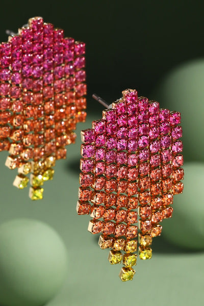 Gradient Diamond Cup Drop Earrings