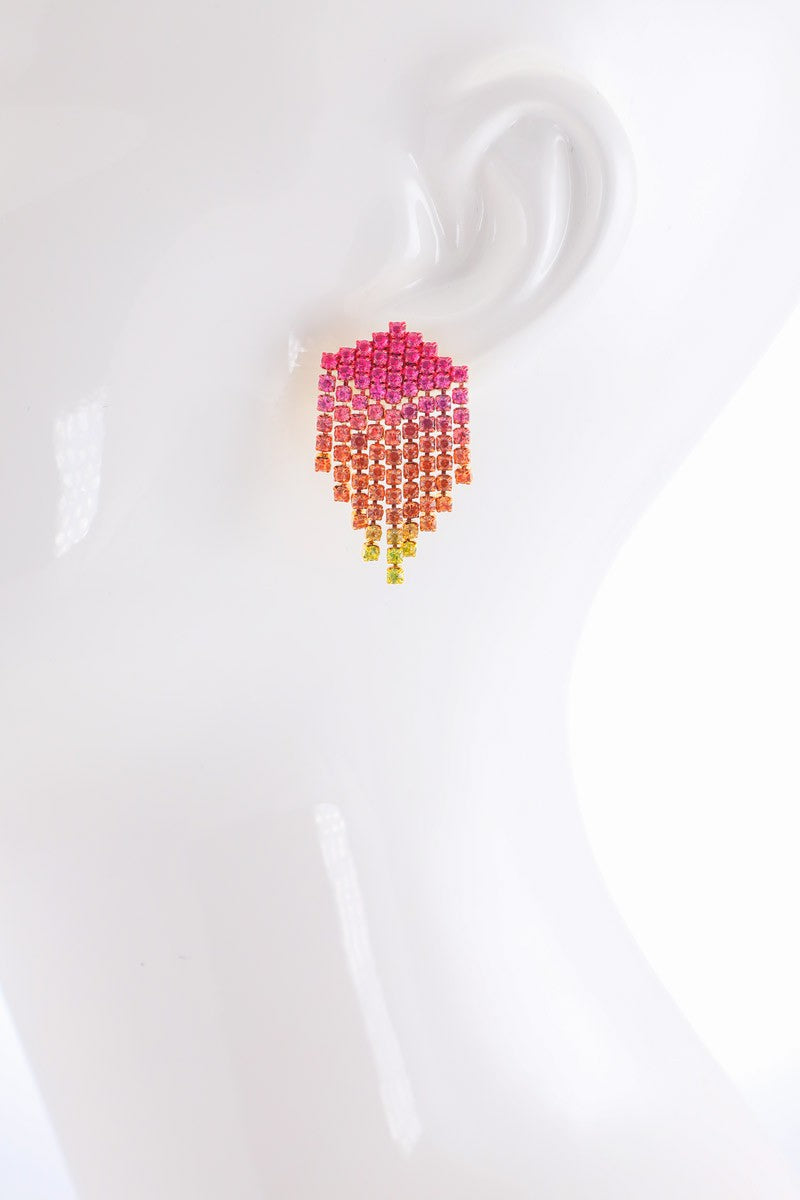Gradient Diamond Cup Drop Earrings
