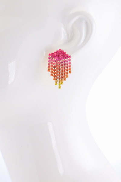 Gradient Diamond Cup Drop Earrings