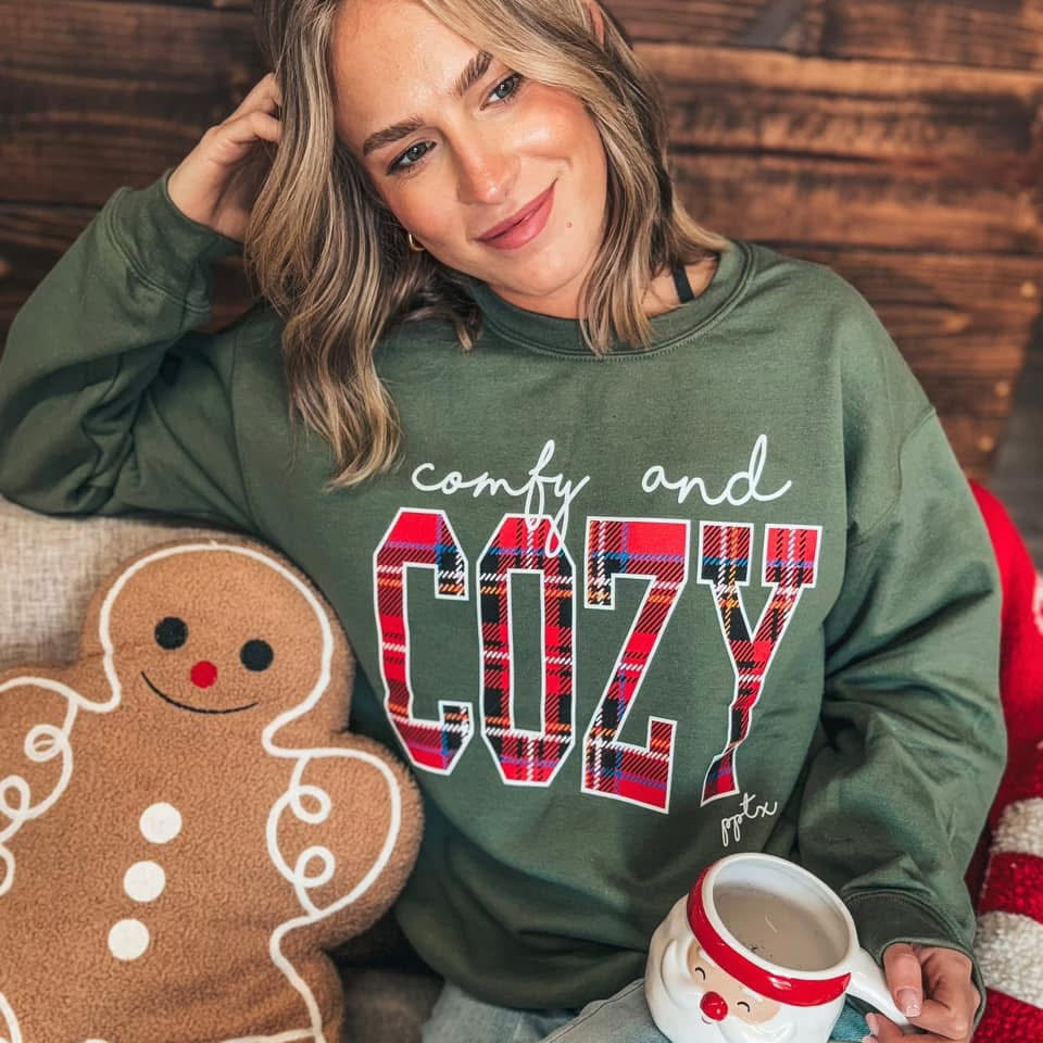 Comfy & Cozy Plaid Fleece Sweatshirt