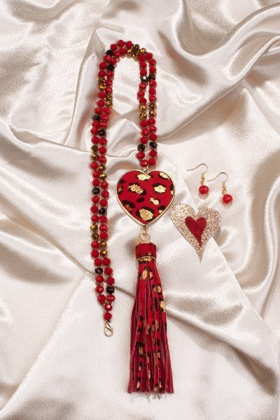 Tassel Heart Long Necklace