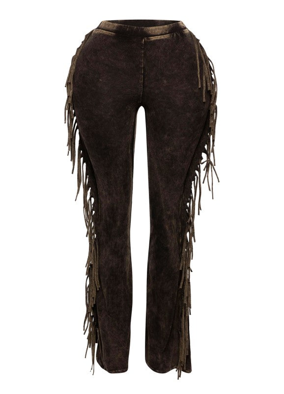 Hot Country Fringe Flares - Mustard
