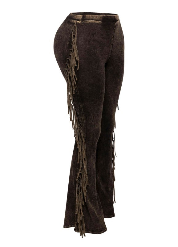Hot Country Fringe Flares - Mustard