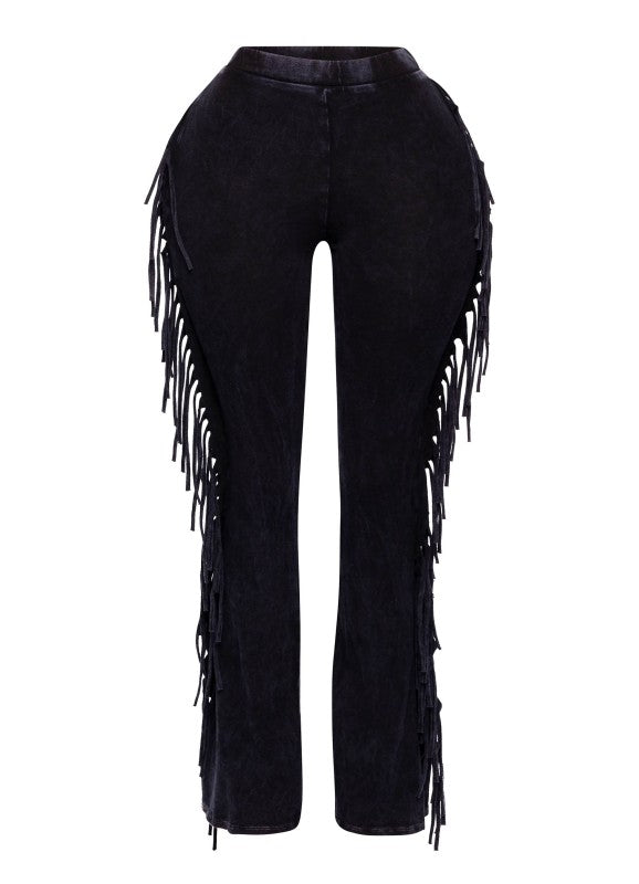 Hot Country Fringe Flares - DK Navy