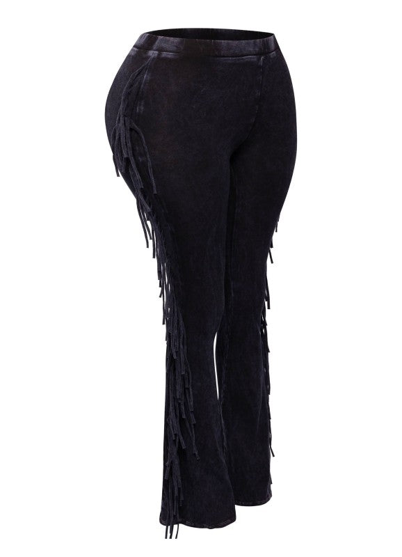 Hot Country Fringe Flares - DK Navy