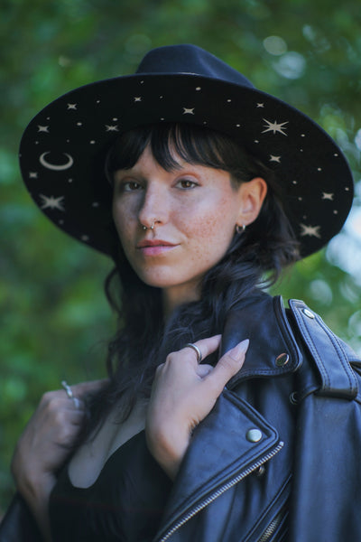 Celeste Night Sky Rancher Hat - black