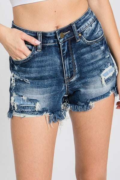 Melly Distressed Patch Shorts