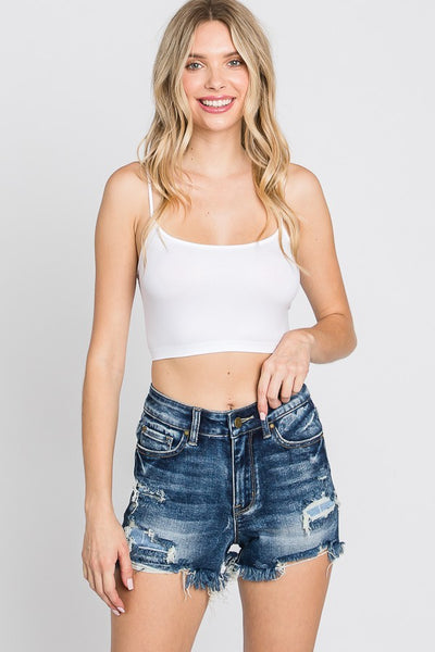 Melly Distressed Patch Shorts