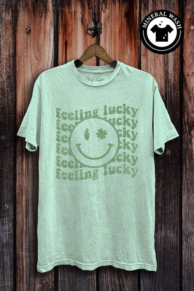 Feeling Lucky Mint Mineral Wash Tee