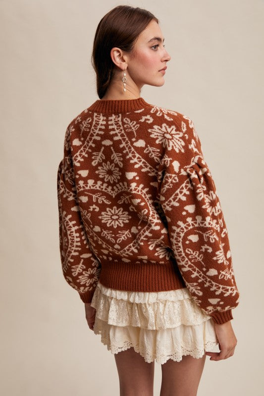 Jacquard Heart Sweater - Butternut