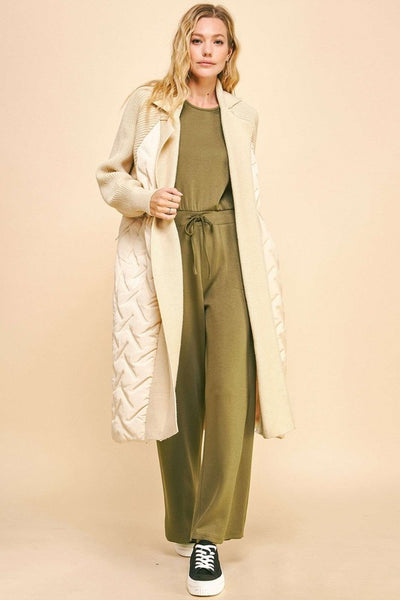 Stay Cozy Quilted Long Jacket - cream