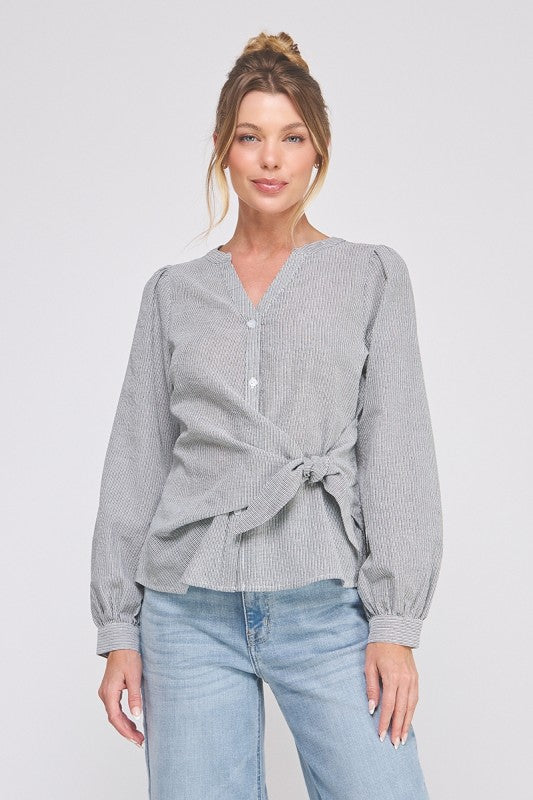 Cotton Blend Soft Tie Top