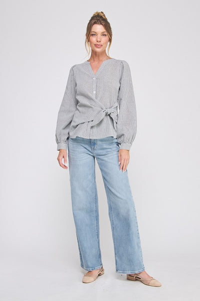 Cotton Blend Soft Tie Top