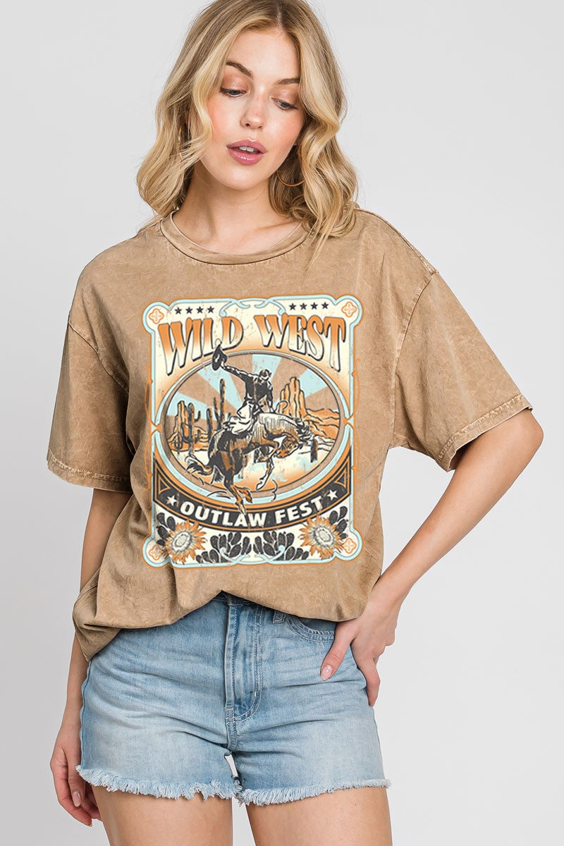 Wild West Outlaw Mineral Wash Tee
