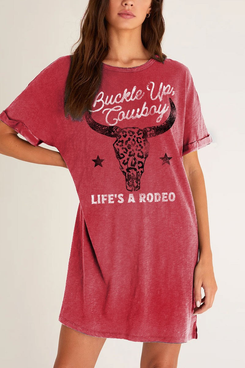 Buckle Up Cowboy T-Shirt Dress