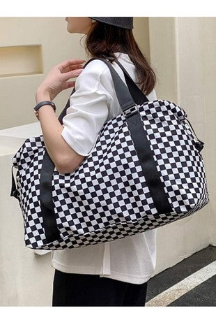 Checkered Travel Tote Bag