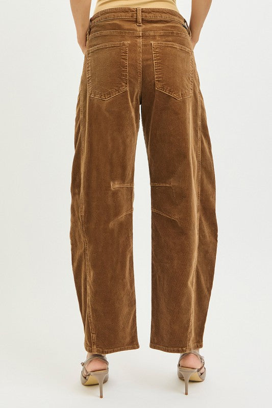 Teddy Bear Corduroy Barrel Pants by Risen