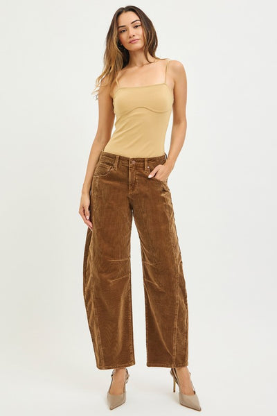 Teddy Bear Corduroy Barrel Pants by Risen