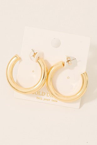 Gold Dipped Tube Hoop Earrings