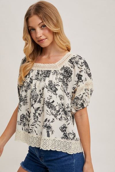Vintage Floral Boho Top