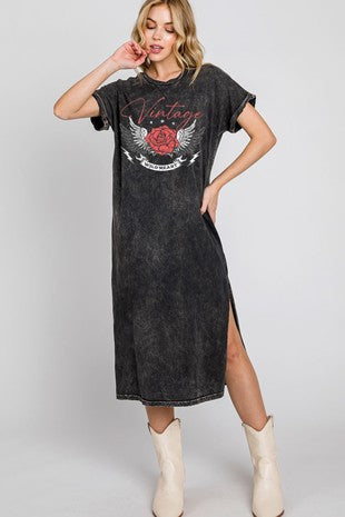 Vintage Wild Heart T-Shirt Dress