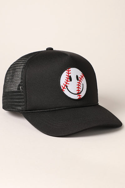 Happy Face Baseball Trucker Hat