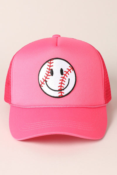 Happy Face Baseball Trucker Hat