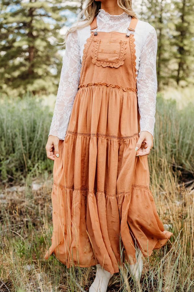 Sepia Overall Tiered Dress