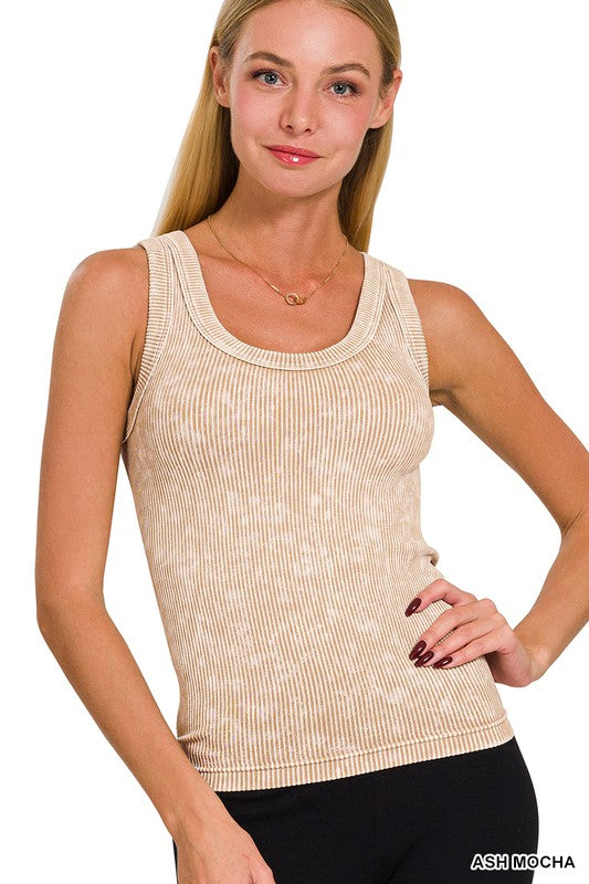 Rustic Earth 2-Way Neckline Ribbed Tank (8 colors)