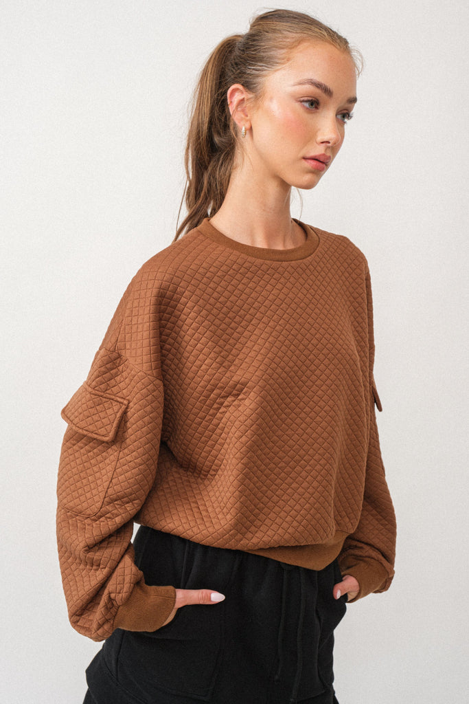 Aubree Quilted Sweatshirt (2 colors)