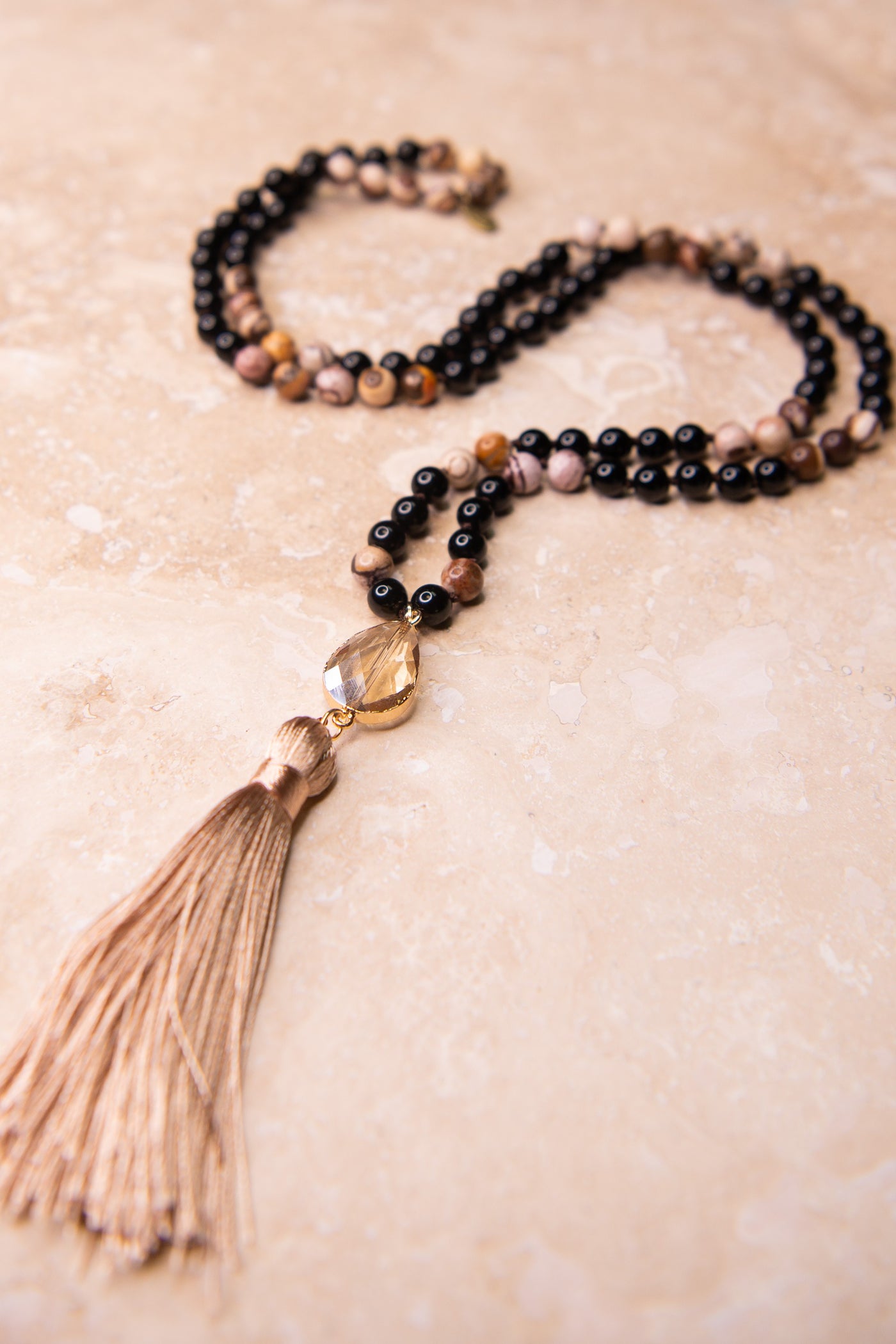 Tama Oynx Tassel Necklace