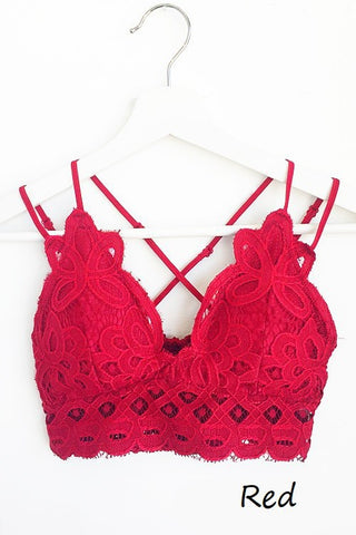 Red Crochet Lace Bralette