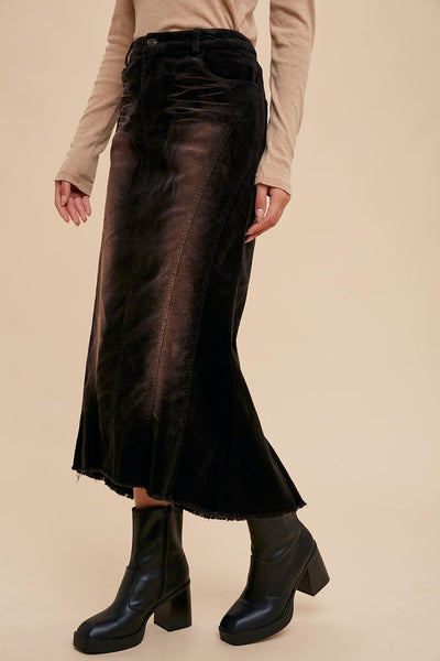 Vintage Corduroy Skirt - Black